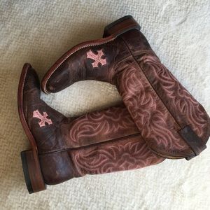 Tony Lama Womens  Boots Brown Bone Cross